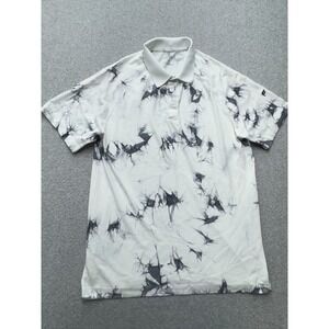 Fabletics The‎ Training Day Polo Shirt Mens Large Classic White Dye Athleisure